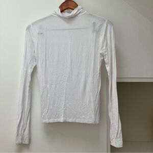 White Long Sleeve Turtleneck Top